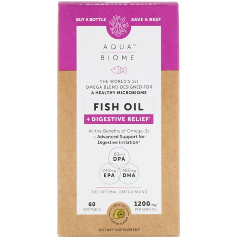 The Enzymedica Aqua Biome™ Fish Oil plus Digestive Relief -- 1200 mg - 60 Softgels product image